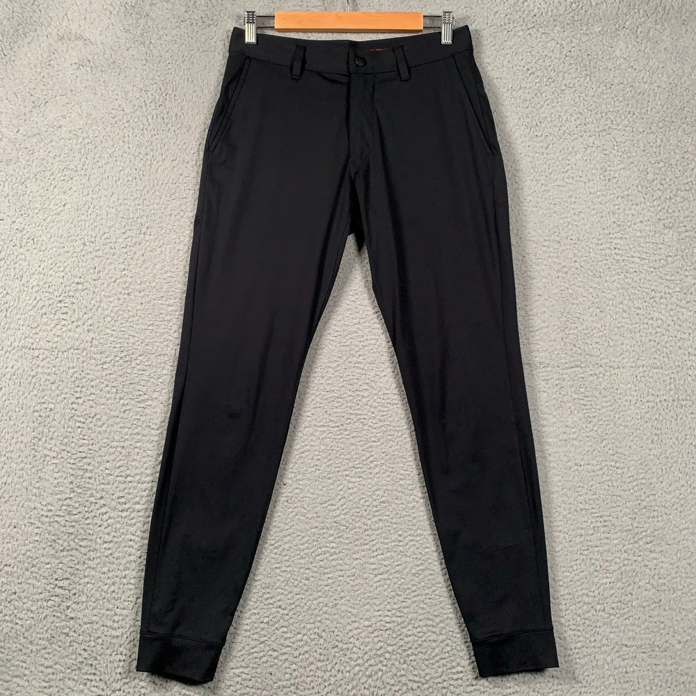 Rhone Commuter Pro Jogger Mens 28 Black Performance Tech Travel Ankle Zip Pants